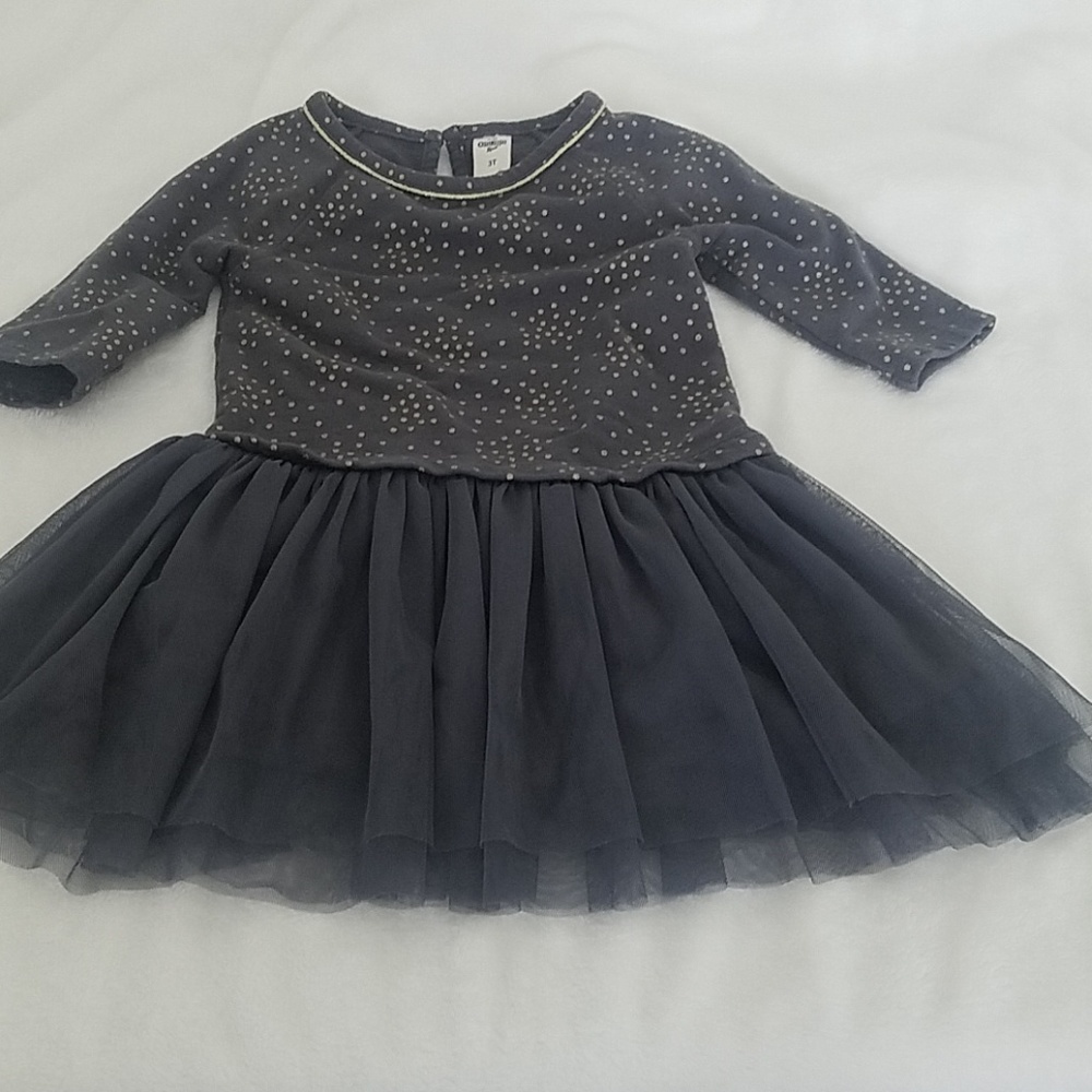 Grey and Gold Tulle Dress